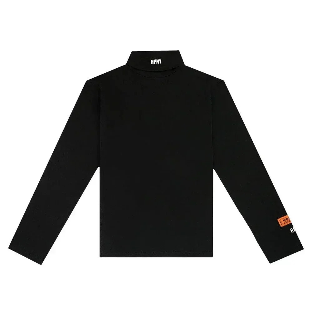 Heron Preston Mens Black HPNY Rollneck Long Sleeve Sweater Small 100% Cotton NWT